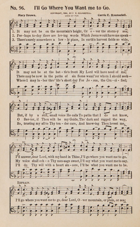 Service in Song: The cream of all the best songs, of all the best writers, together with Orders of Service for the Sunday School page 96
