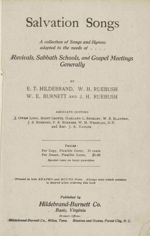 Salvation Songs: A collection of Songs and Hymns adapted to the needs of Revivals, Sabbath Schools, and Gospel Meetings Generally page 1