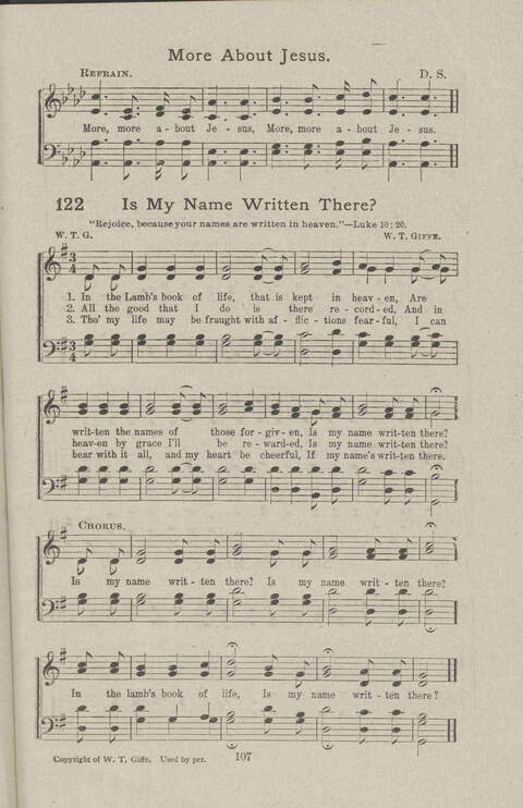 Salvation Songs: A collection of Songs and Hymns adapted to the needs of Revivals, Sabbath Schools, and Gospel Meetings Generally page 113