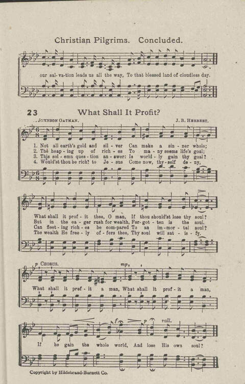 Salvation Songs: A collection of Songs and Hymns adapted to the needs of Revivals, Sabbath Schools, and Gospel Meetings Generally page 25