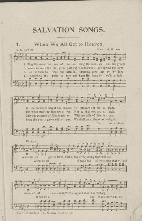 Salvation Songs: A collection of Songs and Hymns adapted to the needs of Revivals, Sabbath Schools, and Gospel Meetings Generally page 3