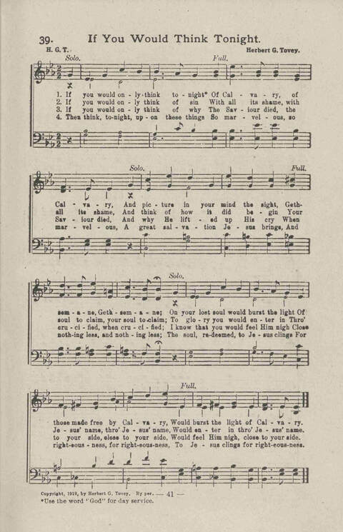 Salvation Songs: A collection of Songs and Hymns adapted to the needs of Revivals, Sabbath Schools, and Gospel Meetings Generally page 41