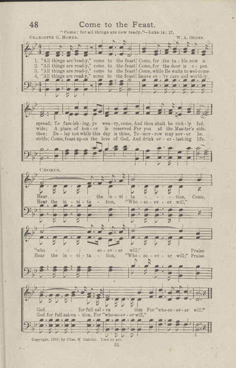 Salvation Songs: A collection of Songs and Hymns adapted to the needs of Revivals, Sabbath Schools, and Gospel Meetings Generally page 51