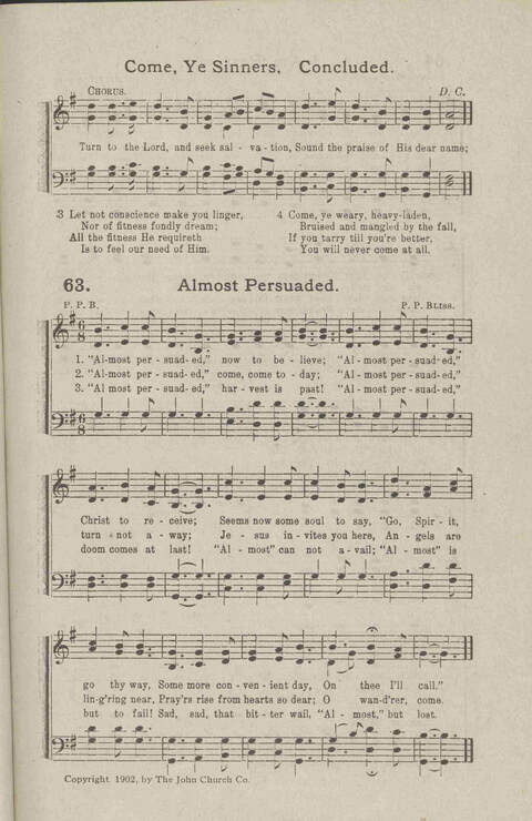 Salvation Songs: A collection of Songs and Hymns adapted to the needs of Revivals, Sabbath Schools, and Gospel Meetings Generally page 65