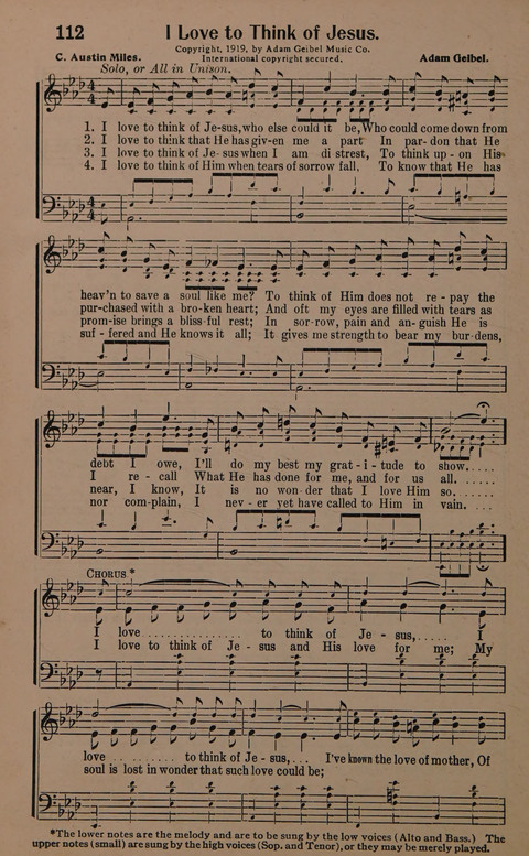Sacred Solos and Duets: suitable for special music in church service, gospel meetings, Sunday school, Christian Endeavor, etc. page 122