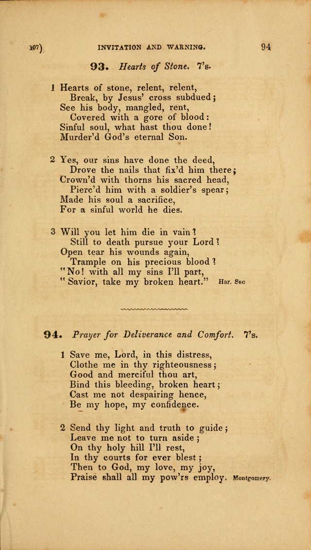 Sacred Songs for Family and Social Worship: comprising the most approved spiritual hymns with chaste and popular tunes page 107