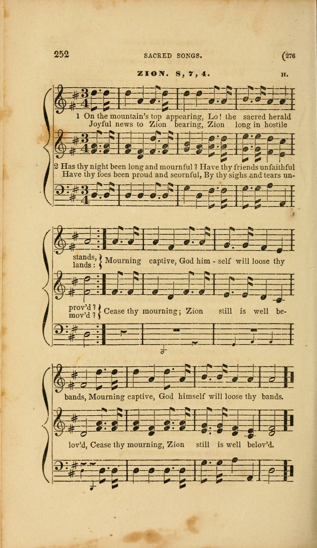 Sacred Songs for Family and Social Worship: comprising the most approved spiritual hymns with chaste and popular tunes page 276