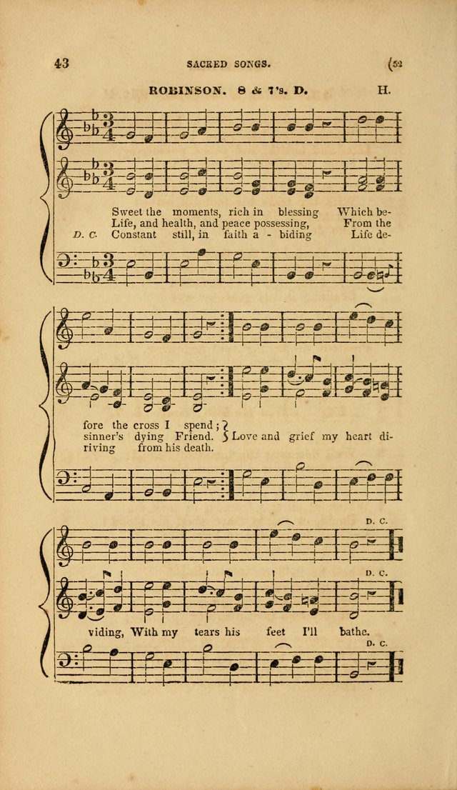 Sacred Songs for Family and Social Worship: comprising the most approved spiritual hymns with chaste and popular tunes page 52