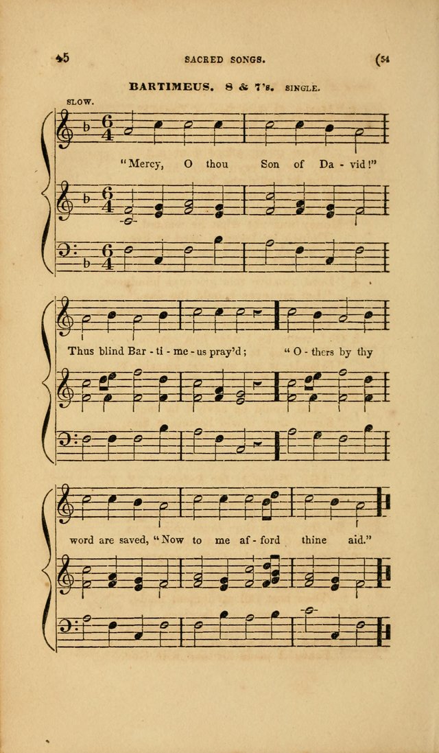 Sacred Songs for Family and Social Worship: comprising the most approved spiritual hymns with chaste and popular tunes page 54