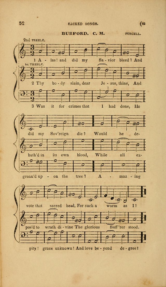 Sacred Songs for Family and Social Worship: comprising the most approved spiritual hymns with chaste and popular tunes page 62