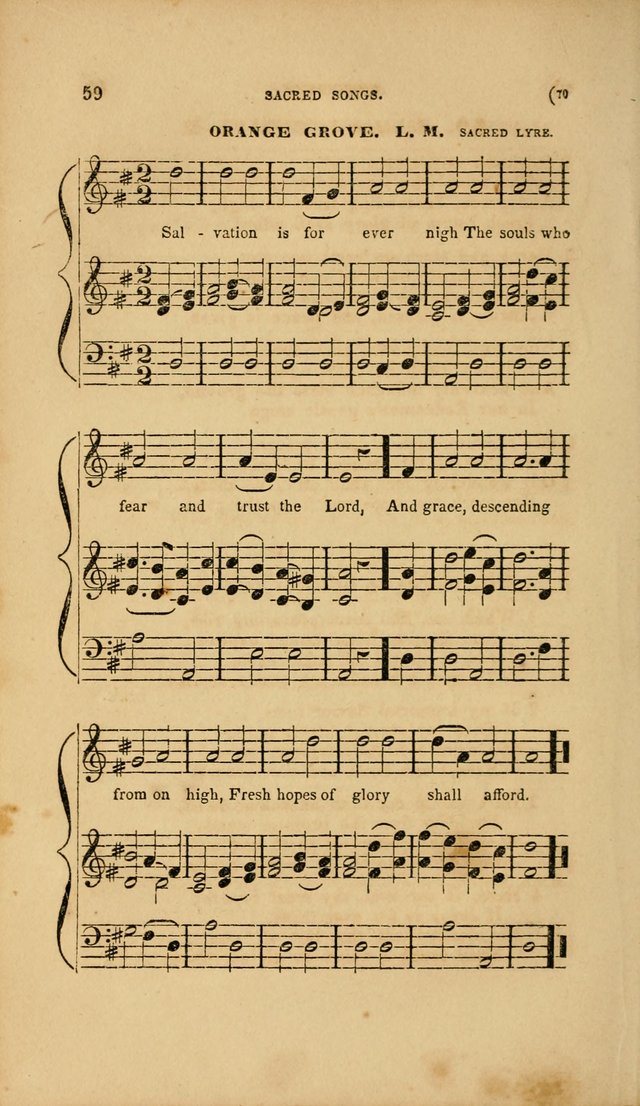Sacred Songs for Family and Social Worship: comprising the most approved spiritual hymns with chaste and popular tunes page 70