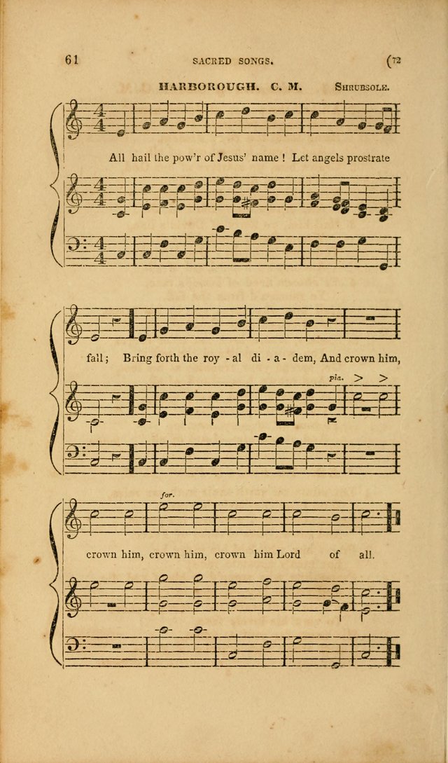 Sacred Songs for Family and Social Worship: comprising the most approved spiritual hymns with chaste and popular tunes page 72