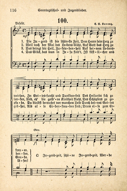 Sonntagsschulharfe: Eine Sammlung auserlesener Lieder und Melodien für die Jugend page 116