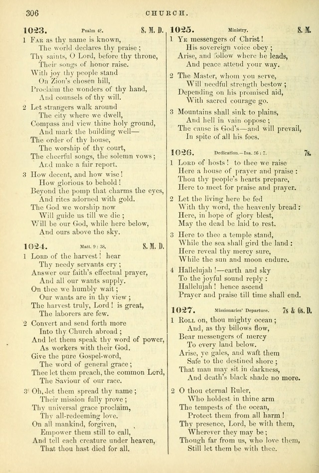 Songs for the Sanctuary: or hymns and tunes for Christian worship page 306