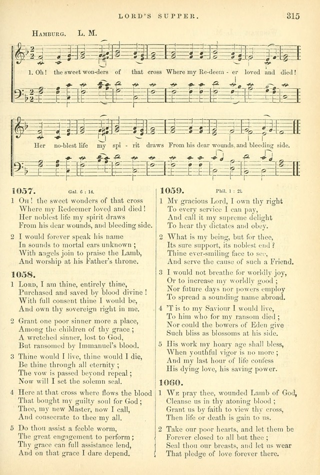 Songs for the Sanctuary: or hymns and tunes for Christian worship page 315