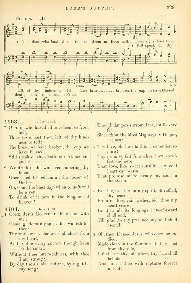 Songs for the Sanctuary: or hymns and tunes for Christian worship page 329