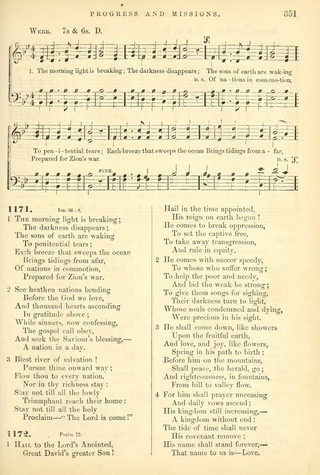 Songs for the Sanctuary: or hymns and tunes for Christian worship page 351