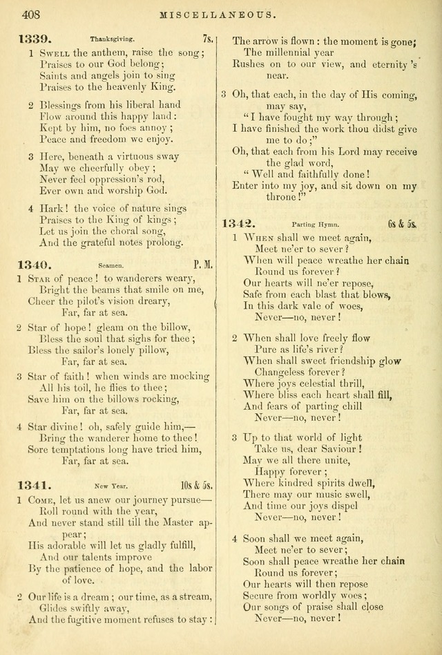 Songs for the Sanctuary: or hymns and tunes for Christian worship page 408