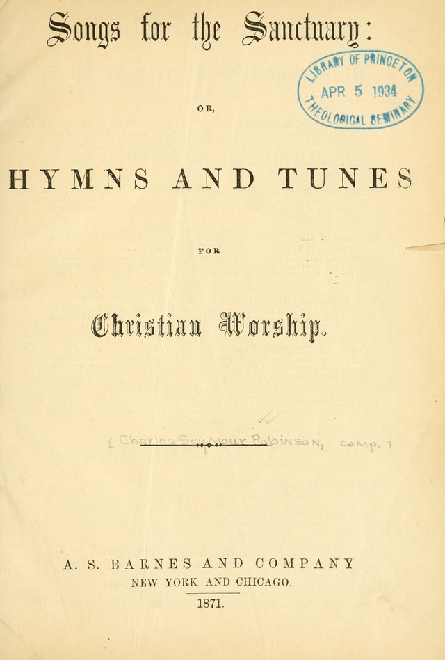 Songs for the Sanctuary: or hymns and tunes for Christian worship page ix