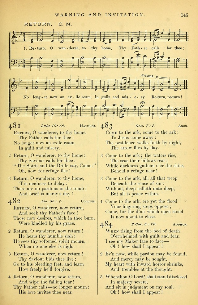 Songs for the Sanctuary: or hymns and tunes for Christian Worship page 146
