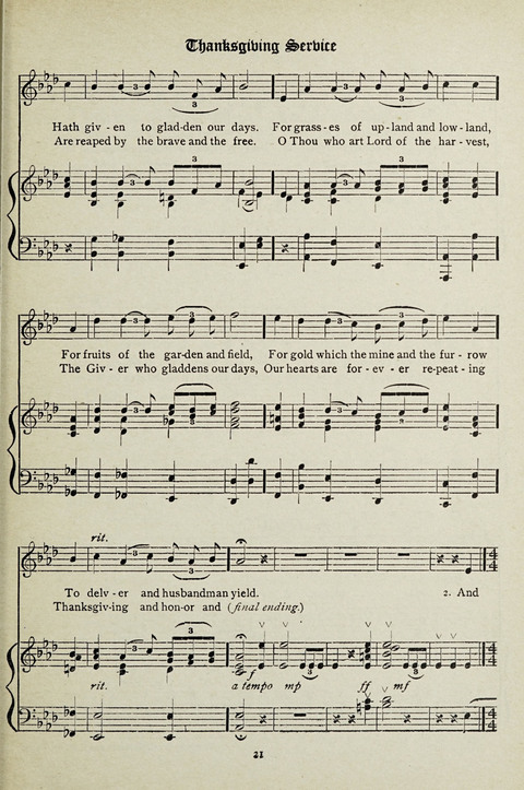 Services and Songs: for use in the Junior Department of the Church School page 21