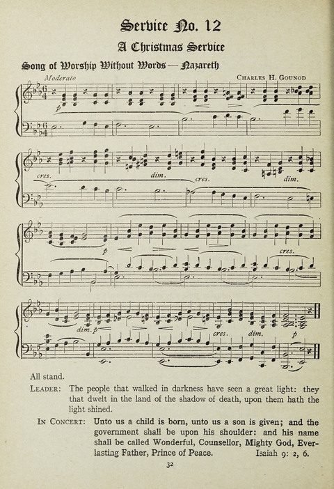 Services and Songs: for use in the Junior Department of the Church School page 32