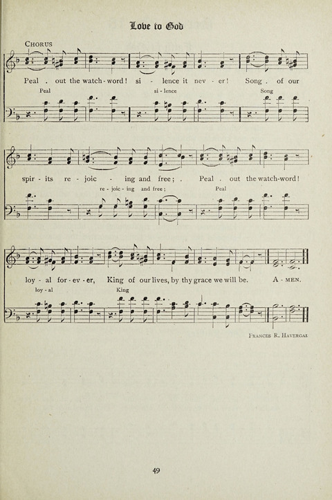 Services and Songs: for use in the Junior Department of the Church School page 49