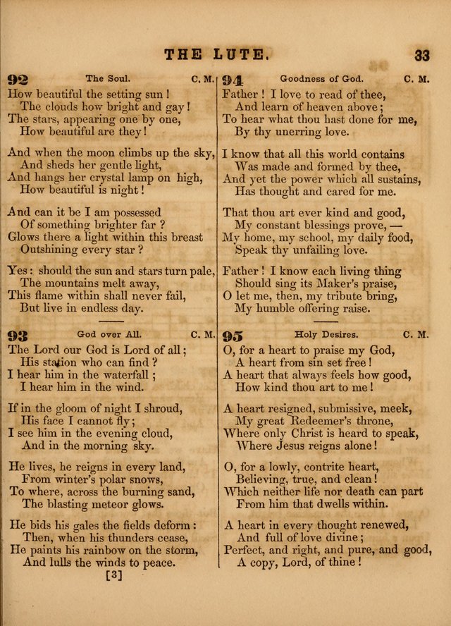 The Sabbath School Lute: a selection of hymns and appropriate melodies, adapted to the wants of Sabbath schools, families and social meetings page 33