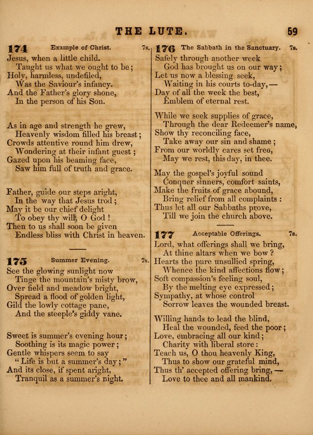 The Sabbath School Lute: a selection of hymns and appropriate melodies, adapted to the wants of Sabbath schools, families and social meetings page 59