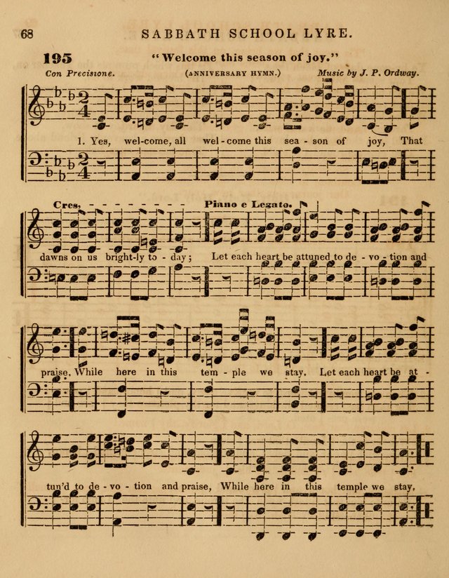 The Sabbath School Lyre: a collection of hymns and music, original and selected, for general use in sabbath schools page 68