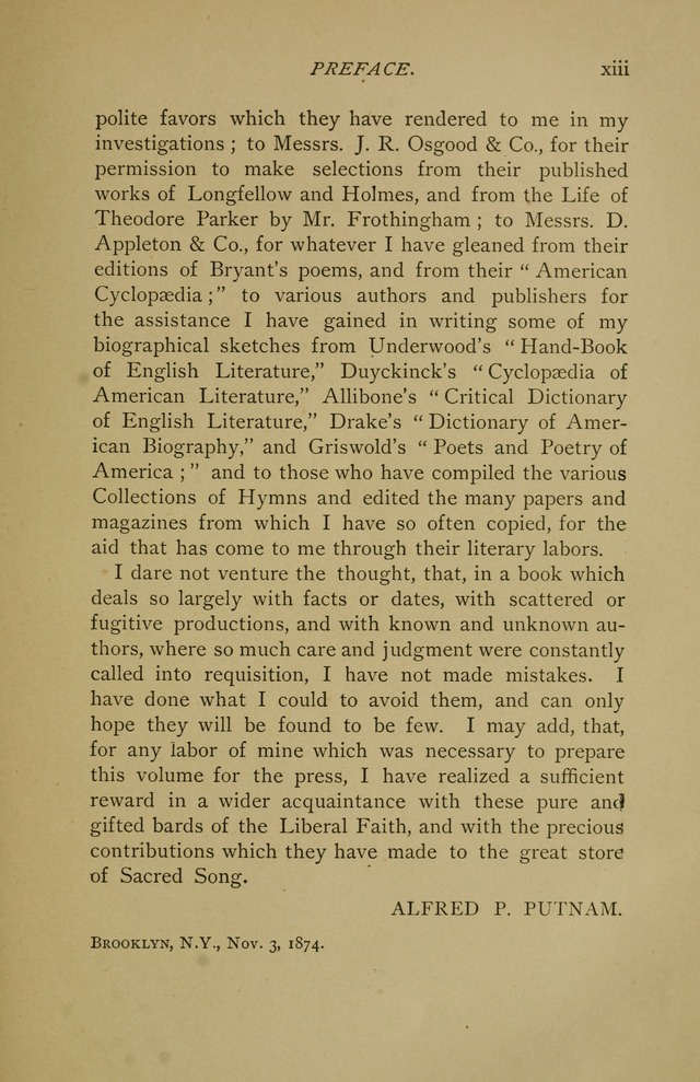 Singers and Songs of the Liberal Faith page xix