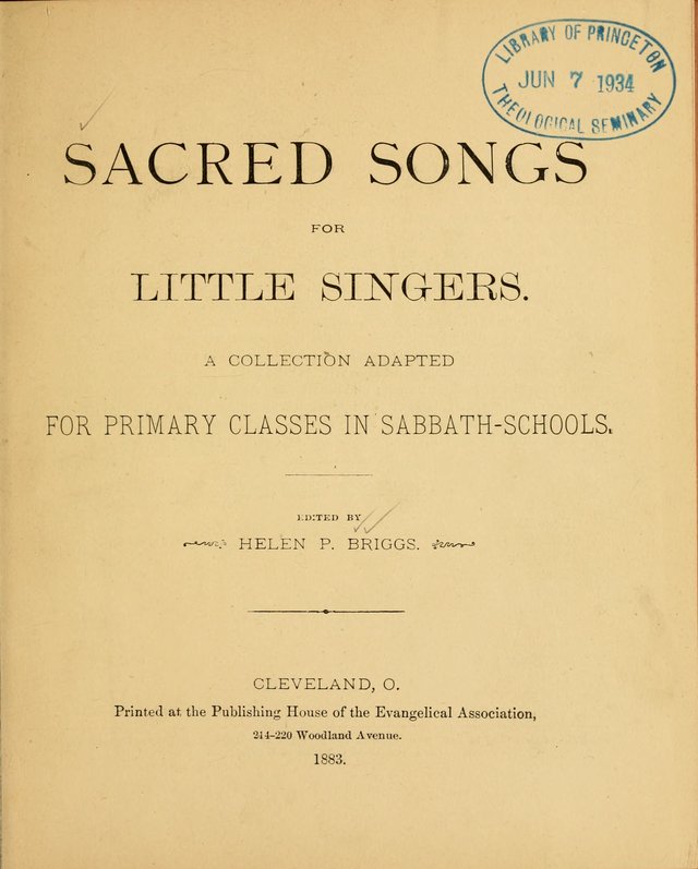 Sacred Songs for Little Singers: a collection adapted to primary classes in Sabbath-schools page vi