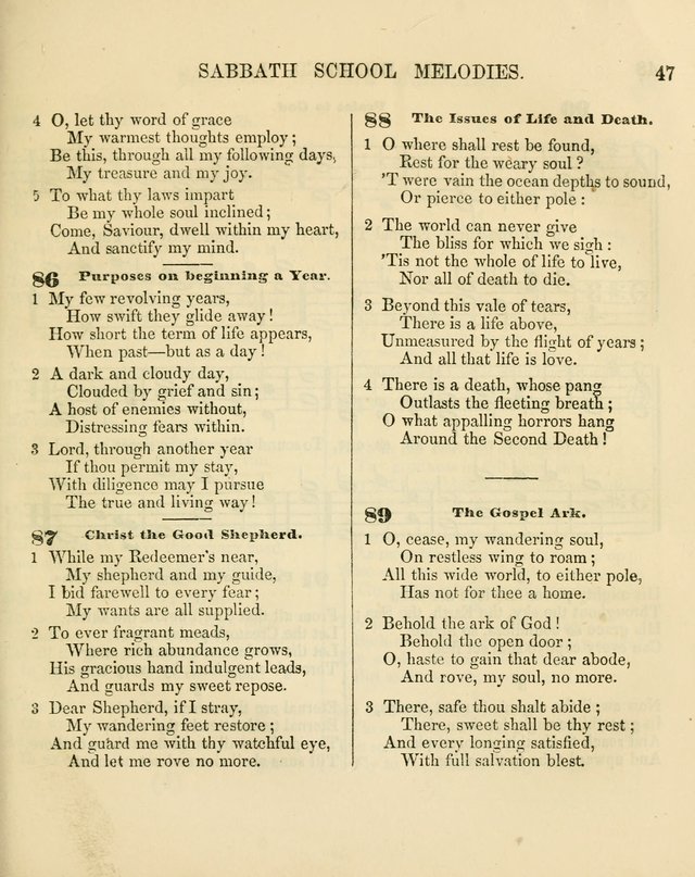 The Sabbath School Melodist: being a selection of hymns with appropriate music; for the use of Sabbath schools, families and social meetings page 47