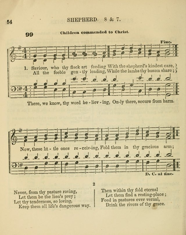 The Sabbath School Melodist: being a selection of hymns with appropriate music; for the use of Sabbath schools, families and social meetings page 54
