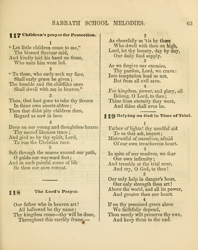 The Sabbath School Melodist: being a selection of hymns with appropriate music; for the use of Sabbath schools, families and social meetings page 63