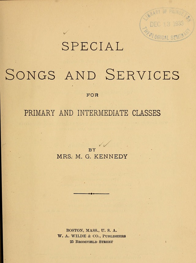 Special Songs and Services: for Primary and Intermediate Classes page 2