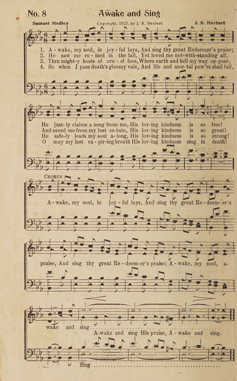 Silver Strains: our 1926 book for Sunday-schools, singing schools, revivals, conventions, and general use in all religious gatherings page 10