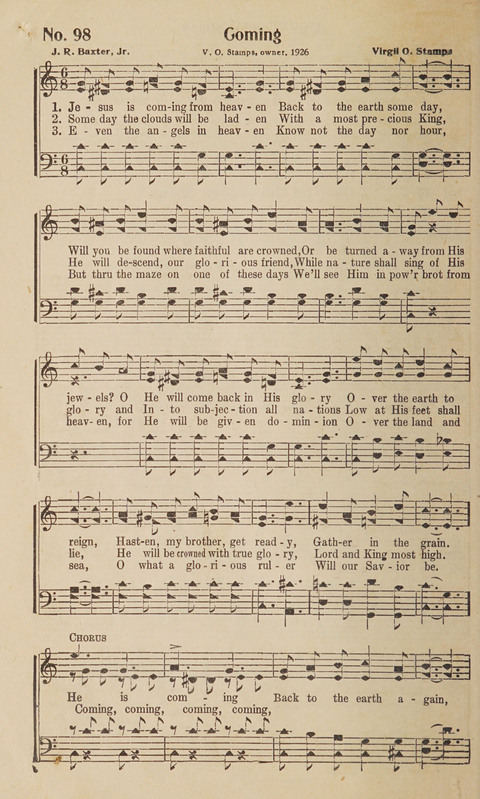 Silver Strains: our 1926 book for Sunday-schools, singing schools, revivals, conventions, and general use in all religious gatherings page 100