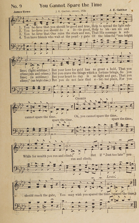 Silver Strains: our 1926 book for Sunday-schools, singing schools, revivals, conventions, and general use in all religious gatherings page 11