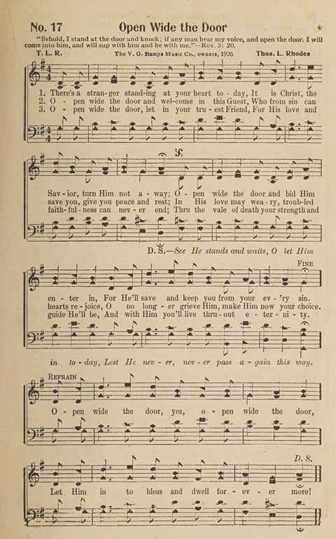 Silver Strains: our 1926 book for Sunday-schools, singing schools, revivals, conventions, and general use in all religious gatherings page 19