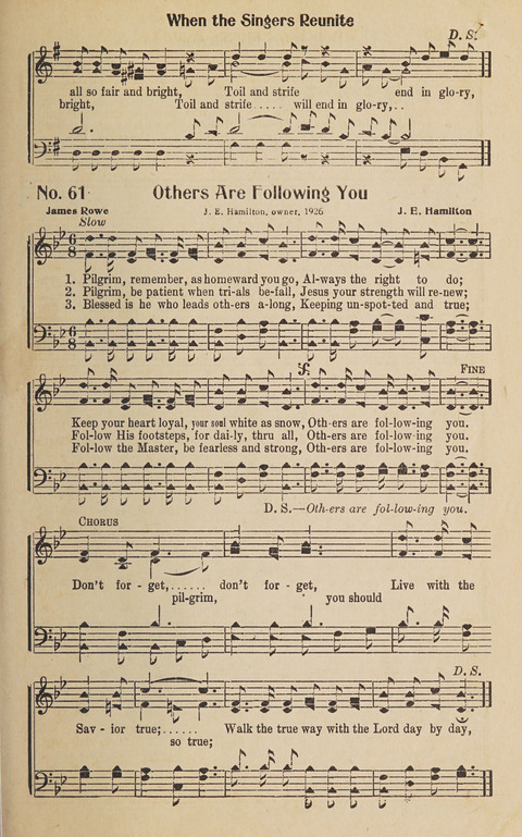 Silver Strains: our 1926 book for Sunday-schools, singing schools, revivals, conventions, and general use in all religious gatherings page 63