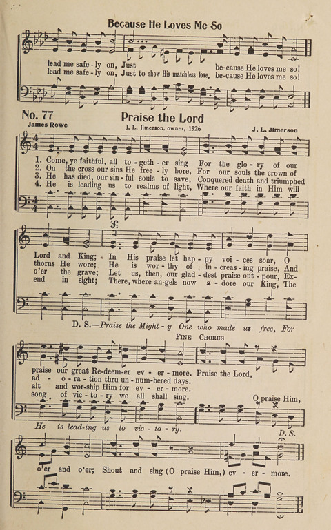 Silver Strains: our 1926 book for Sunday-schools, singing schools, revivals, conventions, and general use in all religious gatherings page 79