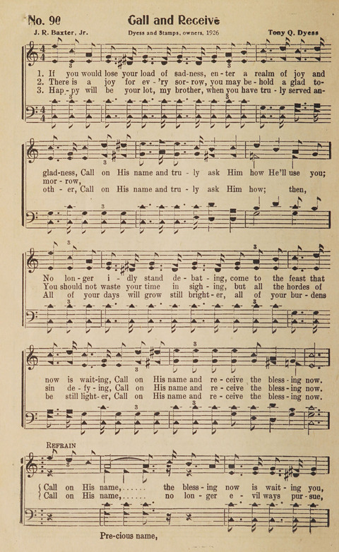 Silver Strains: our 1926 book for Sunday-schools, singing schools, revivals, conventions, and general use in all religious gatherings page 92