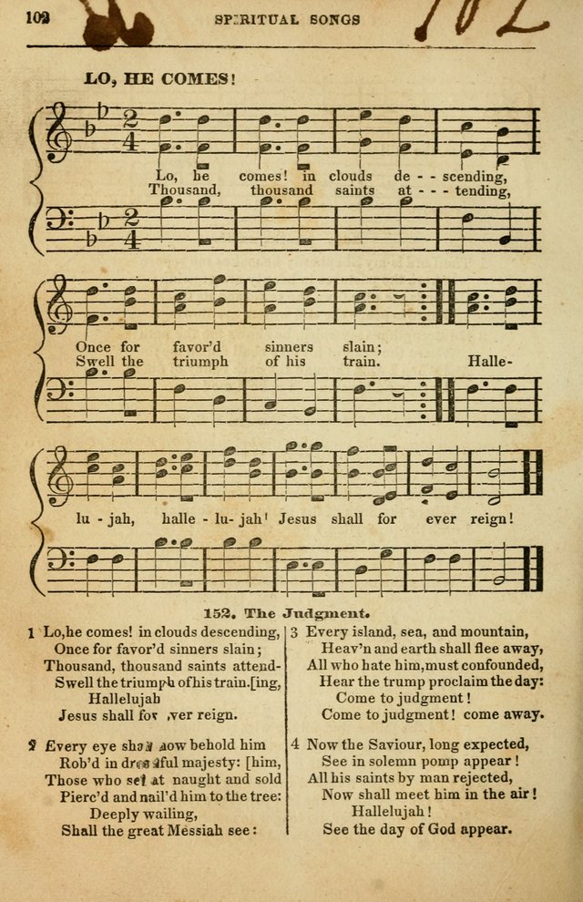 Spiritual Songs for Social Worship: adapted to the use of families and private circles in seasons of rivival, to missionary meetings, to the monthly concert, and to other occasions of special interest page 102