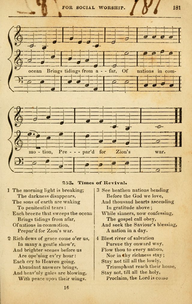 Spiritual Songs for Social Worship: adapted to the use of families and private circles in seasons of rivival, to missionary meetings, to the monthly concert, and to other occasions of special interest page 181