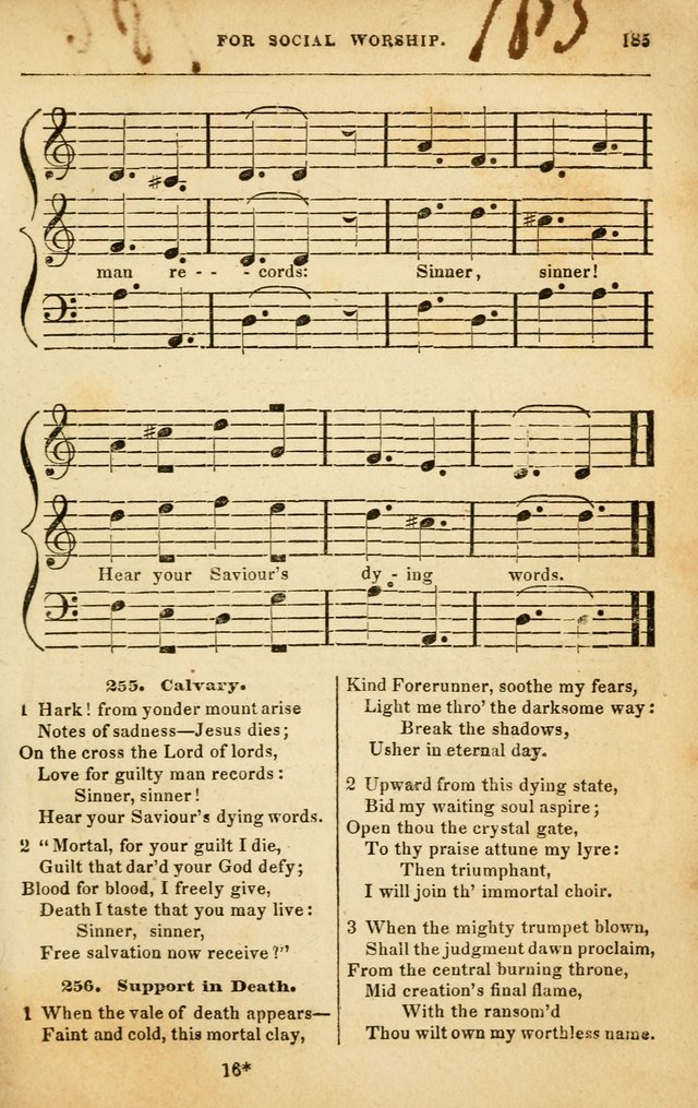 Spiritual Songs for Social Worship: adapted to the use of families and private circles in seasons of rivival, to missionary meetings, to the monthly concert, and to other occasions of special interest page 185