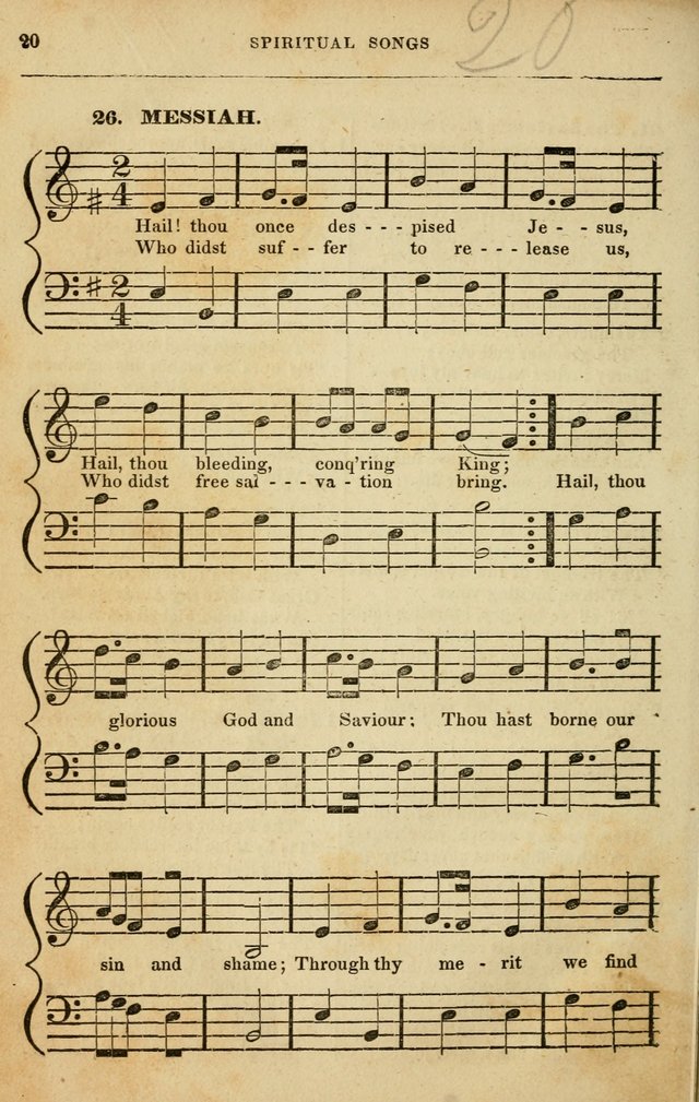 Spiritual Songs for Social Worship: adapted to the use of families and private circles in seasons of rivival, to missionary meetings, to the monthly concert, and to other occasions of special interest page 20
