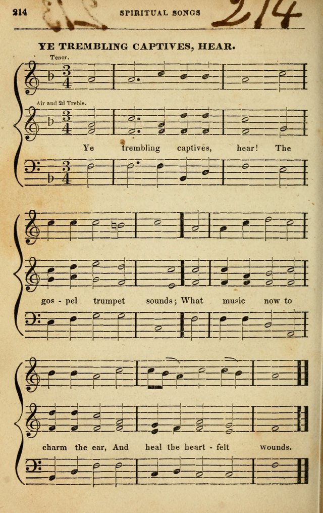 Spiritual Songs for Social Worship: adapted to the use of families and private circles in seasons of rivival, to missionary meetings, to the monthly concert, and to other occasions of special interest page 214