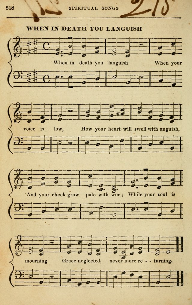 Spiritual Songs for Social Worship: adapted to the use of families and private circles in seasons of rivival, to missionary meetings, to the monthly concert, and to other occasions of special interest page 218