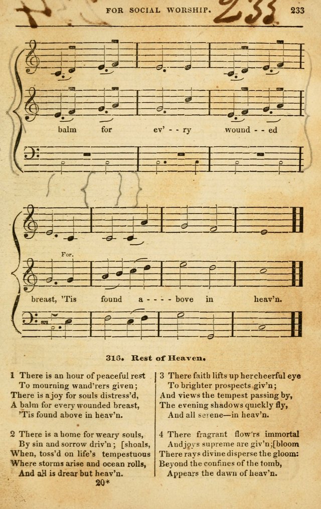 Spiritual Songs for Social Worship: adapted to the use of families and private circles in seasons of rivival, to missionary meetings, to the monthly concert, and to other occasions of special interest page 233